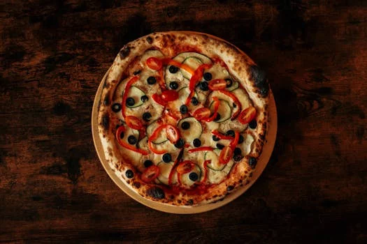 veggie supreme pizza bell peppers mushrooms olives